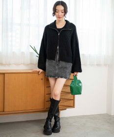 WEGO ダブルジップショートカーデ