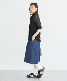 earth music&ecology ストレッチレース襟付シャツ
