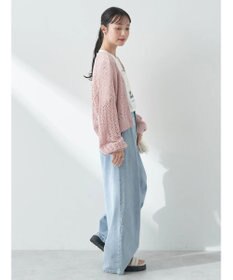 earth music&ecology ファンシーヤーンすかしニットカーディガン