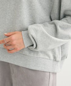 Green Parks ショート丈ラメ裏毛ボートネックプルオーバー