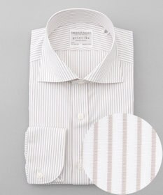 GOTAIRIKU 【形態安定】プレミアムプリーツシャツ_ワイドカラーストライプ