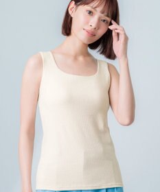 Wing カップ付きタンクトップ ラク きれいなバストシルエット 綿混(身生地) 【シンクロブラトップ】 リブタイプ ブラトップ ET1173 ウイング／ワコール