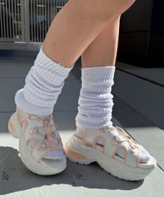 WEGO 【SMLXLサイズ展開】クリアライトソールレースアップサンダル