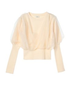 earth music&ecology チュールドッキングニットプルオーバー