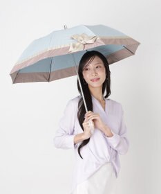 MOONBAT 【遮光/晴雨兼用日傘】LANVIN en Bleu (ランバン オン ブルー)ビジューリボン 遮熱 UV 折りたたみ傘 楽折