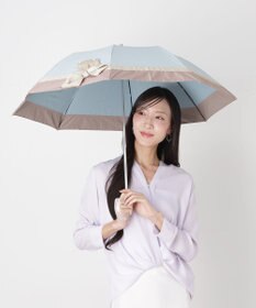 MOONBAT 【遮光/晴雨兼用日傘】LANVIN en Bleu (ランバン オン ブルー)ビジューリボン 遮熱 UV 折りたたみ傘 楽折