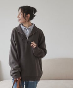 WEGO 【ユニセックス着用ITEM】ミラノリブハーフジッププルオーバー