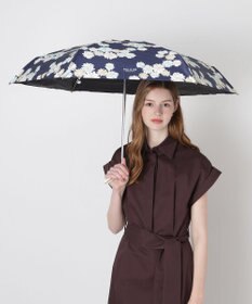 MOONBAT 【一級遮光/コンパクト】PAUL & JOE 晴雨兼用 日傘 折りたたみ日傘 軽量 総柄クリザンテーム 遮熱 UV