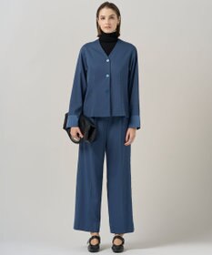 ICB L 【裏起毛】 ウォームサテン ワイドストレートパンツ