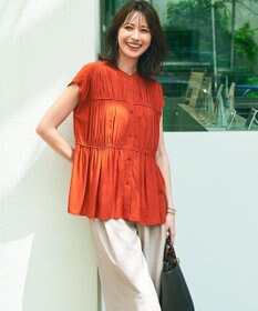 23区 S 【接触冷感/WEB&一部店舗限定】レーヨンスパローン ティアード ブラウス