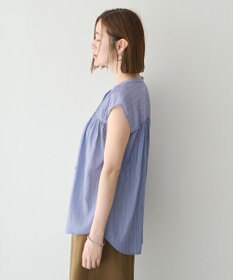 YECCA VECCA <<接触冷感>>フレンチスリーブギャザーブラウス