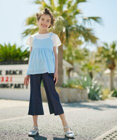 組曲 KIDS 【110-140㎝】レースカットソーコンビ チュニック