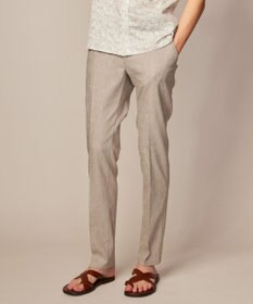JOSEPH ABBOUD 【ウエストも伸びる！/ストレッチ】ミックスリネンシャンブレーパンツ