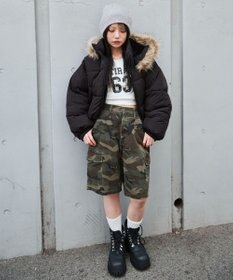 WEGO 【25年秋冬新作/SMサイズ展開】2WAYファーフードショートパファーブルゾン