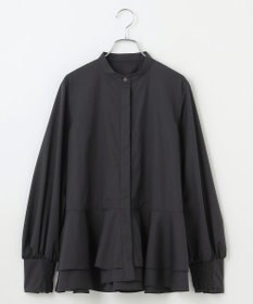 #Newans 【シワになりにくい/洗濯機可能】ダブルフリルヘムシャツ