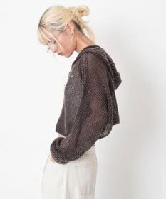 WEGO ハトメメッシュニットショートパーカー