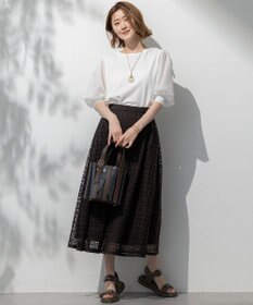 23区 【洗える】Broche チェックレース スカート