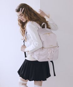 Maison de FLEUR 撥水加工レースアップリボンリュック