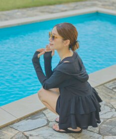 OP／FILA 【Ocean Pacific】ラッシュガード/レギンス付き 水着5点セット