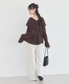 earth music&ecology 【予約】ラッフルカラーカットブラウス