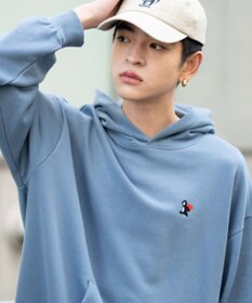 WEGO 【ユニセックス着用ITEM/SMLサイズ展開/裏起毛】ワンポイント刺繍プルパーカー