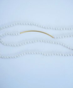 monshiro 【2WAY/ヴィンテージパール】ラインバーグラスパールロング ネックレス