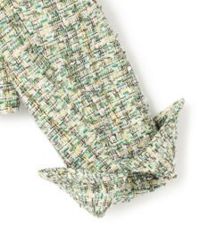 BEIGE， TEASEL / ノーカラーツイードショートジャケット