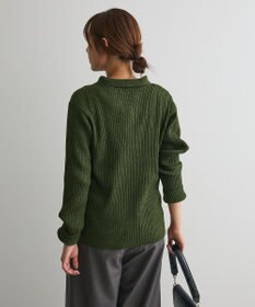CRAFT STANDARD BOUTIQUE ミックスカラーポロ襟ニットカーディガン