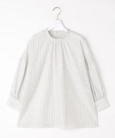 ANY SIS 【洗える】シャーリングフリルスタンド ブラウス