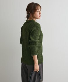 CRAFT STANDARD BOUTIQUE ミックスカラーポロ襟ニットカーディガン
