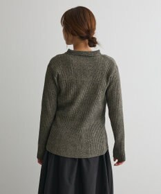 CRAFT STANDARD BOUTIQUE ミックスカラーポロ襟ニットカーディガン