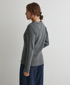 CRAFT STANDARD BOUTIQUE ミックスカラーポロ襟ニットカーディガン