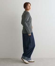 CRAFT STANDARD BOUTIQUE ミックスカラーポロ襟ニットカーディガン