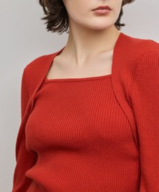 GRACE CONTINENTAL スクエアリブニットトップ