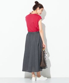 ANY 【ウエストゴム】シャンブレーライク スカート