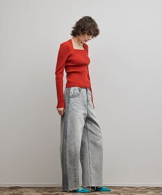 GRACE CONTINENTAL スクエアリブニットトップ