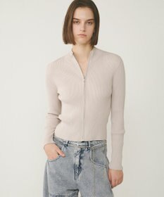 GRACE CONTINENTAL リブニットzipトップ