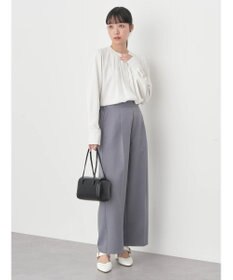 earth music&ecology ノーカラーフロントタックブラウス