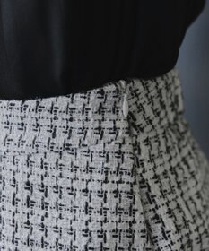 Tiaclasse 【洗える】ツイードタックフレアスカート