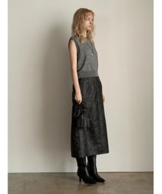 Te chichi クラックレザーライクナロースカート