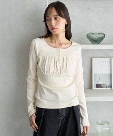 earth music&ecology 切替ギャザーコンパクトカットプルオーバー