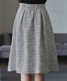 Tiaclasse 【洗える】ツイードタックフレアスカート