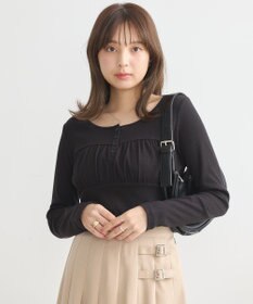 earth music&ecology 切替ギャザーコンパクトカットプルオーバー