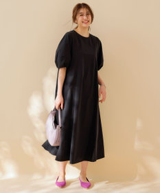 UNFILO 【撥水/シワになりにくい】FINE MOVE ランタンスリーブワンピース