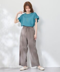 ANY ストレッチピケフリルTシャツ