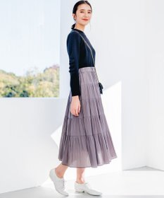 組曲 L Elena フリルスリーブ ニットプルオーバー