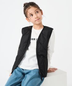 UNFILO 【120-150cm】TAION ミリタリーZIP Vネックダウンベスト(UNISEX)