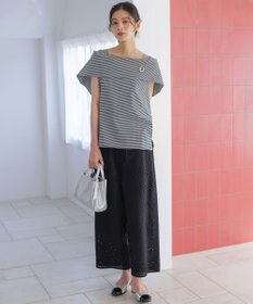 組曲 L GIZAコットンオフショルダー カットソー