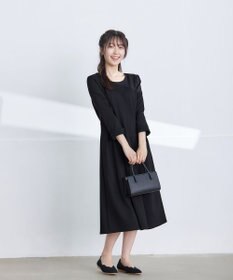 Tiaclasse 【UVカット・吸水速乾】 “きれい見え” カットソータックフレアワンピース