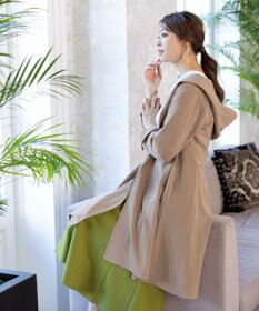 Tiaclasse L 【洗える】バックベルトフーデットコート